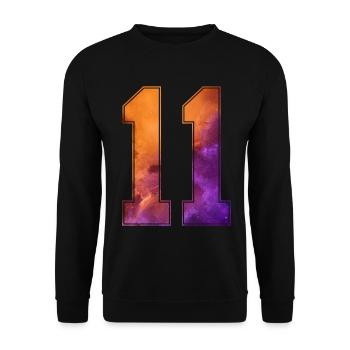 NON. 11 NUMÉRO 11 COLLÈGE 11E ANNIVERSAIRE - Sweat-shirt Unisexe - noir - Devant - Alina (178cm) & Michal (187cm)