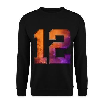 NON. 12 NUMÉRO 12 COLLÈGE 12E ANNIVERSAIRE - Sweat-shirt Unisexe - noir - Devant - Alina (178cm) & Michal (187cm)