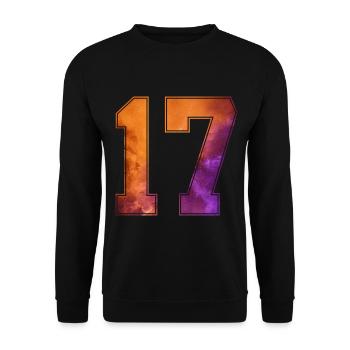 NR. 17 NUMMER 17 COLLEGE 17. GEBURTSTAG - Unisex Pullover - Schwarz - Vorne - Alina (178cm) & Michal (187cm)