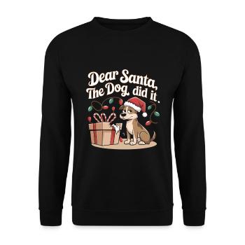 Chien de Noël Humour - Sweat-shirt Unisexe - noir - Devant - Alina (178cm) & Michal (187cm)