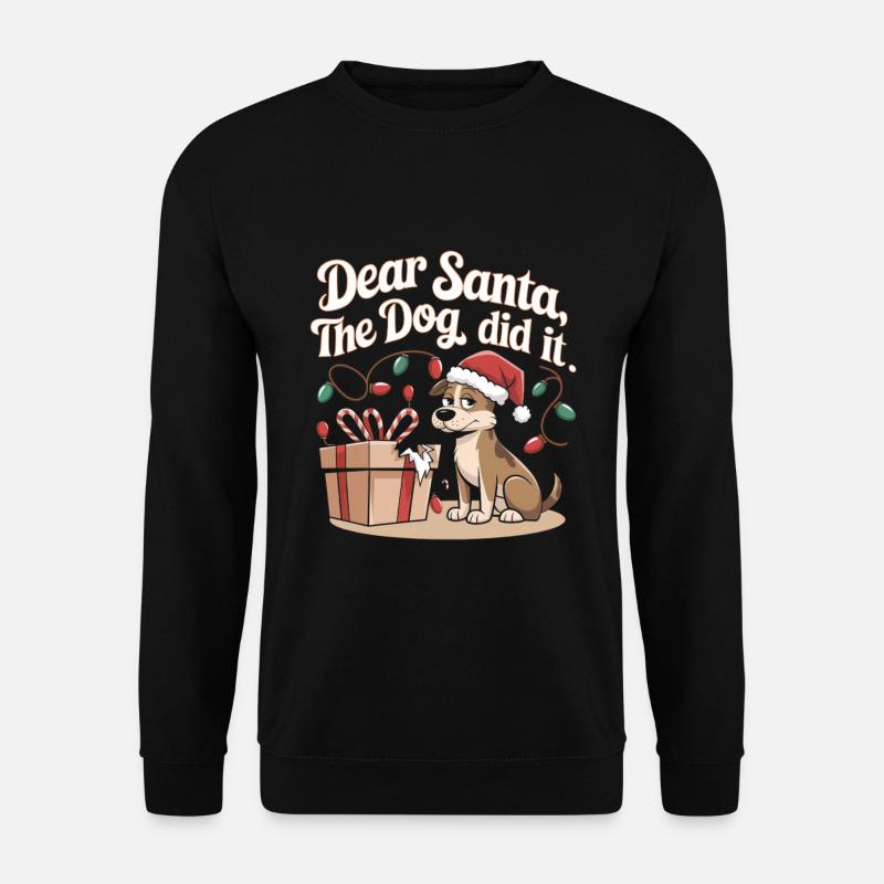 Weihnachtshund Humor - Unisex Pullover - Schwarz