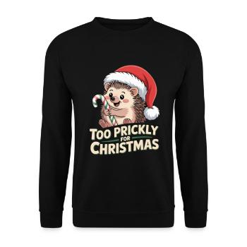 Hérisson Noël Humour - Sweat-shirt Unisexe - noir - Devant - Alina (178cm) & Michal (187cm)