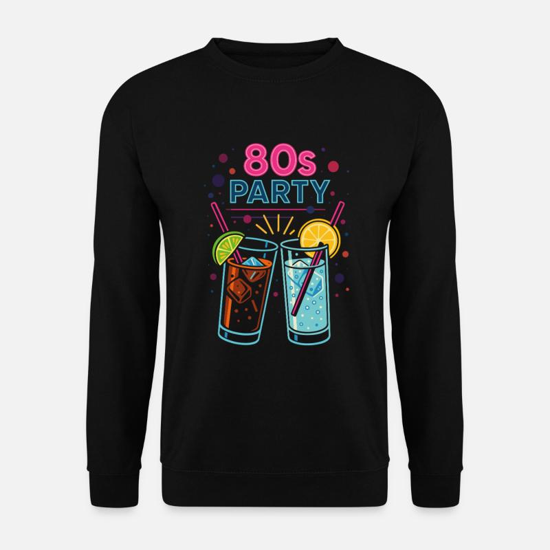 80s Party Neon Drinks - Unisex Pullover - Schwarz