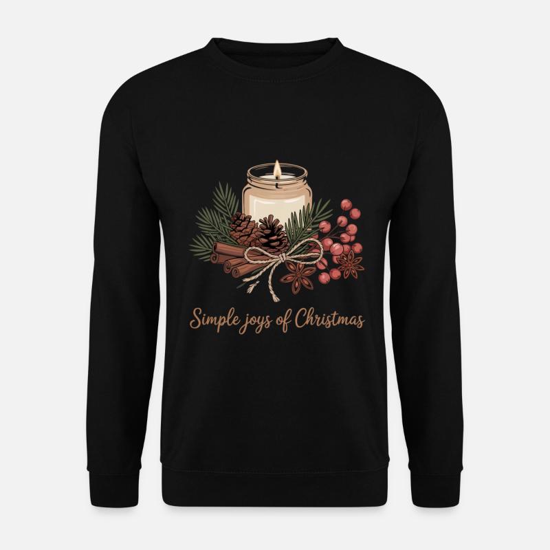 Rustikales Weihnachtsmotiv - Unisex Pullover - Schwarz