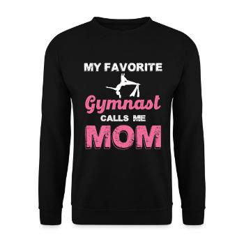Gymnast Mom Favorite Motif - Unisex Sweatshirt - black - Front - Alina (178cm) & Michal (187cm)