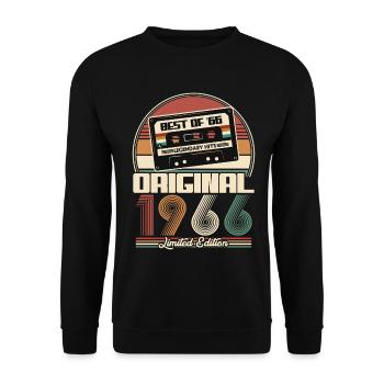 1966 Vintage Vintage Birthday Retro Gift - Unisex Sweatshirt - black - Front - Alina (178cm) & Michal (187cm)