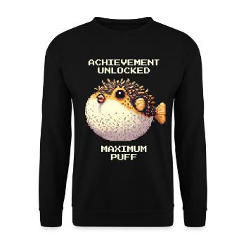 Réalisation : Duvet maximal | Poisson-globe RPG - Sweat-shirt Unisexe - noir - Devant - Alina (178cm) & Michal (187cm)