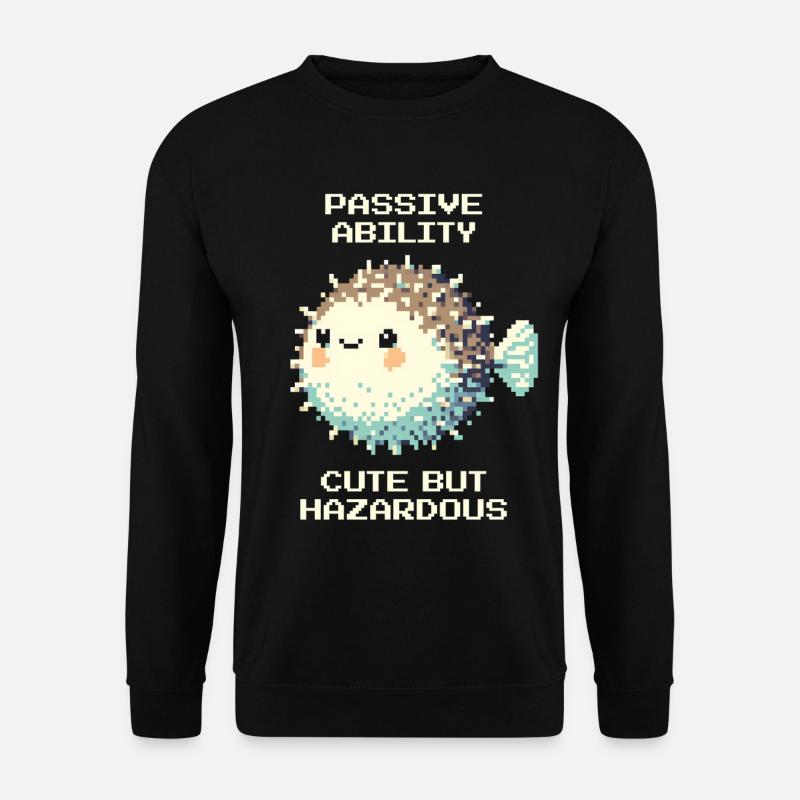 Passiv: süß, doch gefährlich | Kugelfisch - Unisex Sweatshirt - black