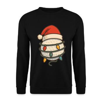 Christmas Golf Ball Santa Hat Lights Fun - Unisex Sweatshirt - black - Front - Alina (178cm) & Michal (187cm)