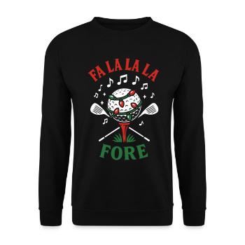 Fa La La La Fore Golf Weihnachtsspaß - Unisex Pullover - Schwarz - Vorne - Alina (178cm) & Michal (187cm)