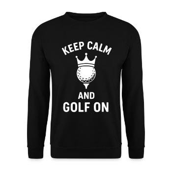 Restez calme et jouez au golf sur le tee Golf Lover - Sweat-shirt Unisexe - noir - Devant - Alina (178cm) & Michal (187cm)