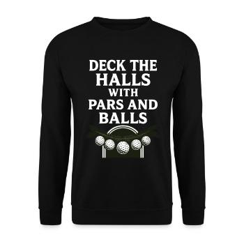 Décorez les salles avec des normales et des balles de golf de Noël - Sweat-shirt Unisexe - noir - Devant - Alina (178cm) & Michal (187cm)