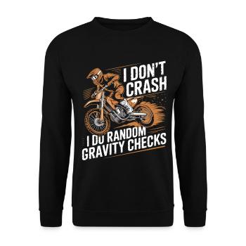 Random Gravity Checks Motocross - Unisex Sweatshirt - black - Front - Alina (178cm) & Michal (187cm)