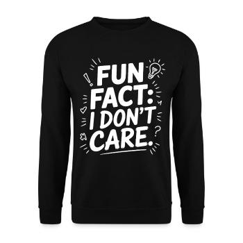 Fun Fact I don't care - Unisex Sweatshirt - black - Front - Alina (178cm) & Michal (187cm)