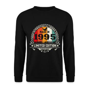 Original 1995 Vintage Birthday Retro Gift - Unisex Sweatshirt - black - Front - Alina (178cm) & Michal (187cm)