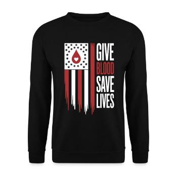 Blood donor Blood donation - Unisex Sweatshirt - black - Front - Alina (178cm) & Michal (187cm)