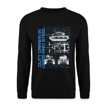 Mécanicien militaire - Sweat-shirt Unisexe - noir - Devant - Alina (178cm) & Michal (187cm)
