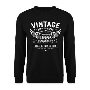 Cadeau Vintage Decembre 1999 Anniversaire 1999 - Sweat-shirt Unisexe - noir - Devant - Alina (178cm) & Michal (187cm)