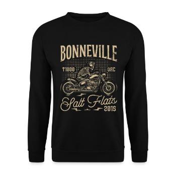 Bonneville Salt Flats Moto Anniversaire 2015 - Sweat-shirt Unisexe - noir - Devant - Alina (178cm) & Michal (187cm)