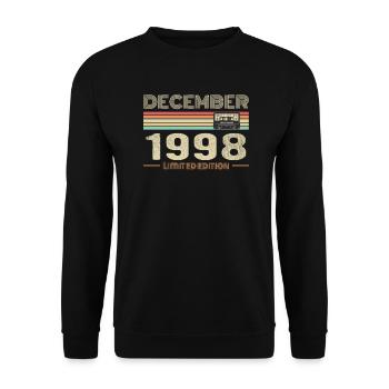 December 1998 Birthday December 1998 December - Unisex Sweatshirt - black - Front - Alina (178cm) & Michal (187cm)