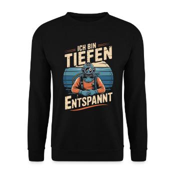 Diving I'm Deeply Relaxed Diving Helmet - Unisex Sweatshirt - black - Front - Alina (178cm) & Michal (187cm)