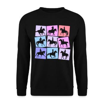 Horse Riding Rider Horses Women Children Girls - Unisex Sweatshirt - black - Front - Alina (178cm) & Michal (187cm)
