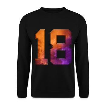 NON. 18 NUMÉRO 18 COLLÈGE 18E ANNIVERSAIRE - Sweat-shirt Unisexe - noir - Devant - Alina (178cm) & Michal (187cm)