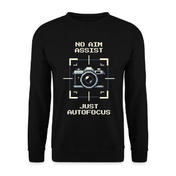 No Aim Assist | Autofocus only, photography - Unisex Sweatshirt - black - Front - Alina (178cm) & Michal (187cm)