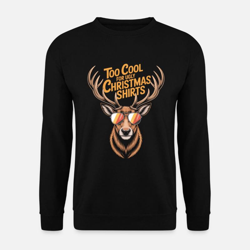 Hirsch mit Geweih Ugly christmas - Unisex Pullover - Schwarz