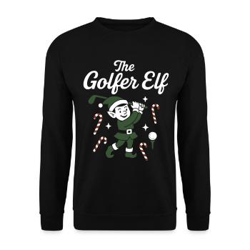 The Golfer Elf Funny Golf Christmas - Unisex Sweatshirt - black - Front - Alina (178cm) & Michal (187cm)
