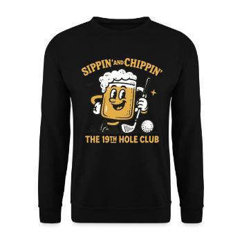 Siroter et chippin' Le plaisir du 19th Hole Club - Sweat-shirt Unisexe - noir - Devant - Alina (178cm) & Michal (187cm)