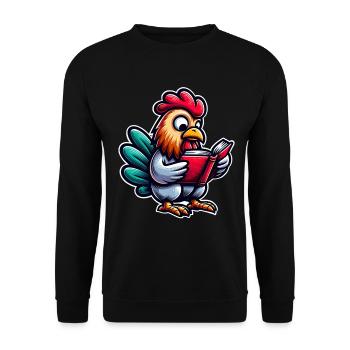 Lire coq en style bande dessinée - Sweat-shirt Unisexe - noir - Devant - Alina (178cm) & Michal (187cm)