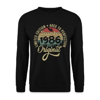 Dezember 1986 - Legende Seit Dezember 1986 - Unisex Pullover - Schwarz - Vorne - Alina (178cm) & Michal (187cm)