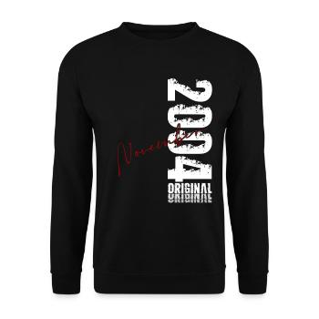 21st Birthday Original November Vintage 2004 - Unisex Sweatshirt - black - Front - Alina (178cm) & Michal (187cm)