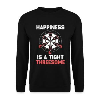 Happiness ist ein enger Dreier - Unisex Pullover - Schwarz - Vorne - Alina (178cm) & Michal (187cm)