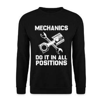 Mechanic Saying All Positions - Unisex Sweatshirt - black - Front - Alina (178cm) & Michal (187cm)
