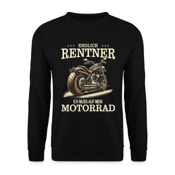 Enfin la joie des retraités à moto - Sweat-shirt Unisexe - noir - Devant - Alina (178cm) & Michal (187cm)