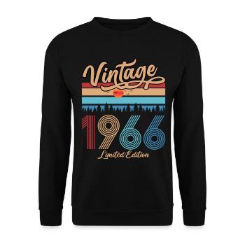 1966 Anniversaire Vintage Limited Edition Cadeau  - Sweat-shirt Unisexe - noir - Devant - Alina (178cm) & Michal (187cm)