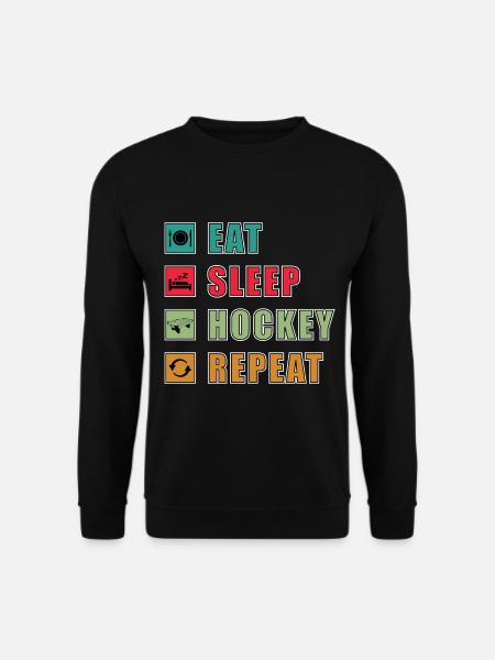 Manger dormir hockey Répéter - Sweat-shirt Unisexe - noir