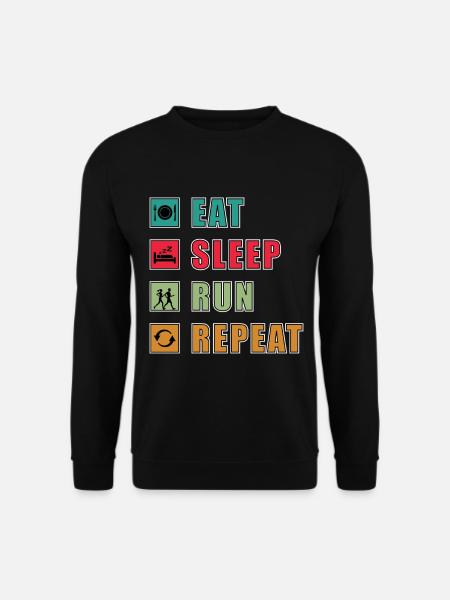 Eat Sleep Run Repeat – Aktiv-Lifestyle Shirt - Unisex Pullover - Schwarz
