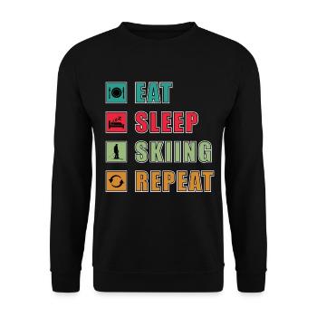 Manger Dormir Répéter le ski - Sweat-shirt Unisexe - noir - Devant - Alina (178cm) & Michal (187cm)