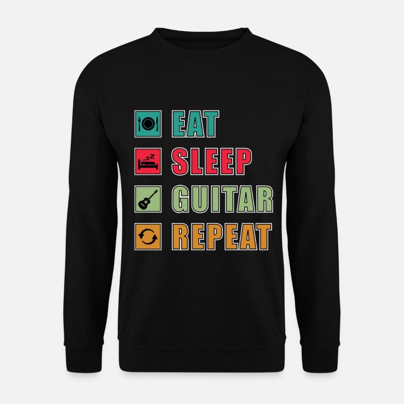 Eat Sleep Guitar Repeat - Unisex Sweatshirt - black