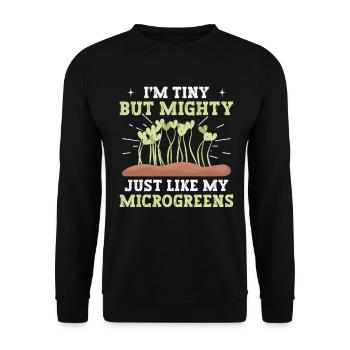 Microgreen Farmer Gartenbauset Sprossen-Liebhaber - Unisex Pullover - Schwarz - Vorne - Alina (178cm) & Michal (187cm)