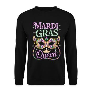 Mardi Gras Queen Masken Shirt - Unisex Pullover - Schwarz - Vorne - Alina (178cm) & Michal (187cm)
