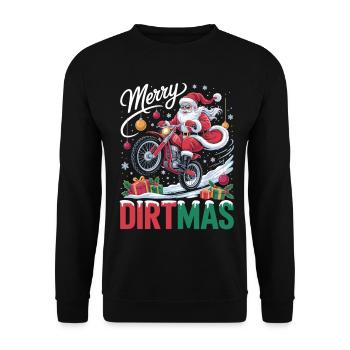 Merry Dirtmas Motorrad Xmas Geschenk - Unisex Pullover - Schwarz - Vorne - Alina (178cm) & Michal (187cm)