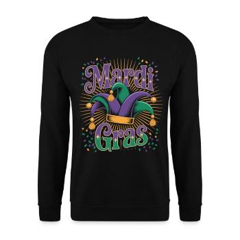 Carnaval Mardi Gras Confettis - Sweat-shirt Unisexe - noir - Devant - Alina (178cm) & Michal (187cm)
