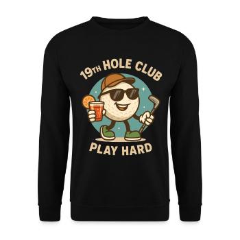 Golf Fun Club 19e trou Jouer dur - Sweat-shirt Unisexe - noir - Devant - Alina (178cm) & Michal (187cm)