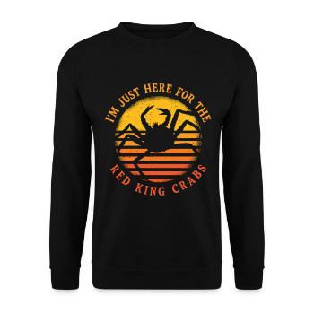 Alaska Königskrabben Here For The Red King Crabs - Unisex Sweatshirt - black - Front - Alina (178cm) & Michal (187cm)