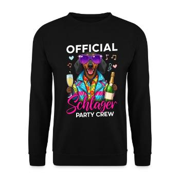 Official Schlager Party Crew - Unisex Sweatshirt - black - Front - Alina (178cm) & Michal (187cm)