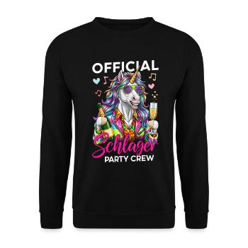 Official Schlager Party Crew - Unisex Sweatshirt - black - Front - Alina (178cm) & Michal (187cm)